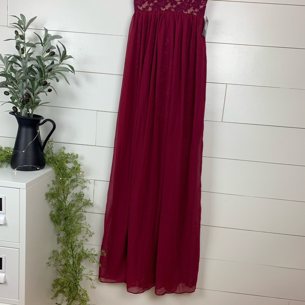 New Lulus Red Lace Maxi Dress Make Way For Wonderful Wedding Engagement Bridal - Picture 6 of 8